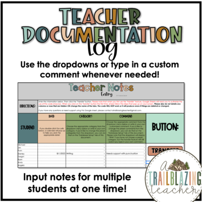 Save Time & Energy with the Teacher Documentation Log